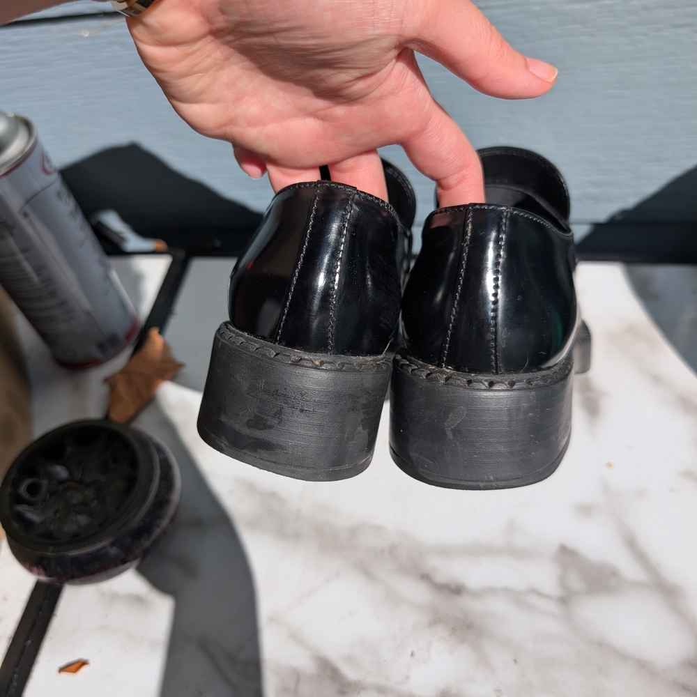 Prada Women's Glossy Black Slip-On Loafers - Picture 4 of 9